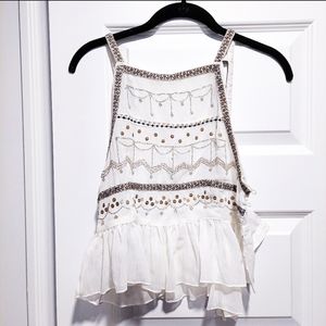 Free People Beaded Peplum Tank